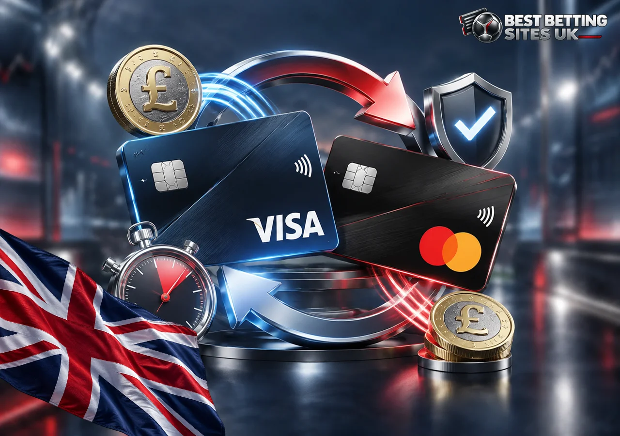 Debit card payments explained through Visa, Mastercard, fast deposits and returns to the original card